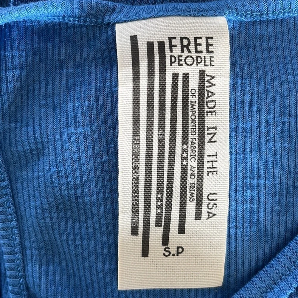 Free People Racer Back Ribbed Tank Blue - Picture 8 of 8